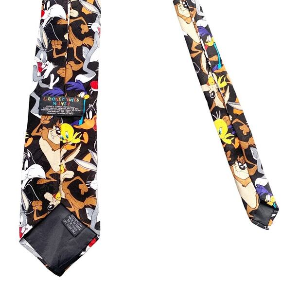 Warner Bros. Tie Vintage 1994 Looney Tunes Mania Novelty Bugs Bunny, Taz, Tweety - Picture 9 of 11